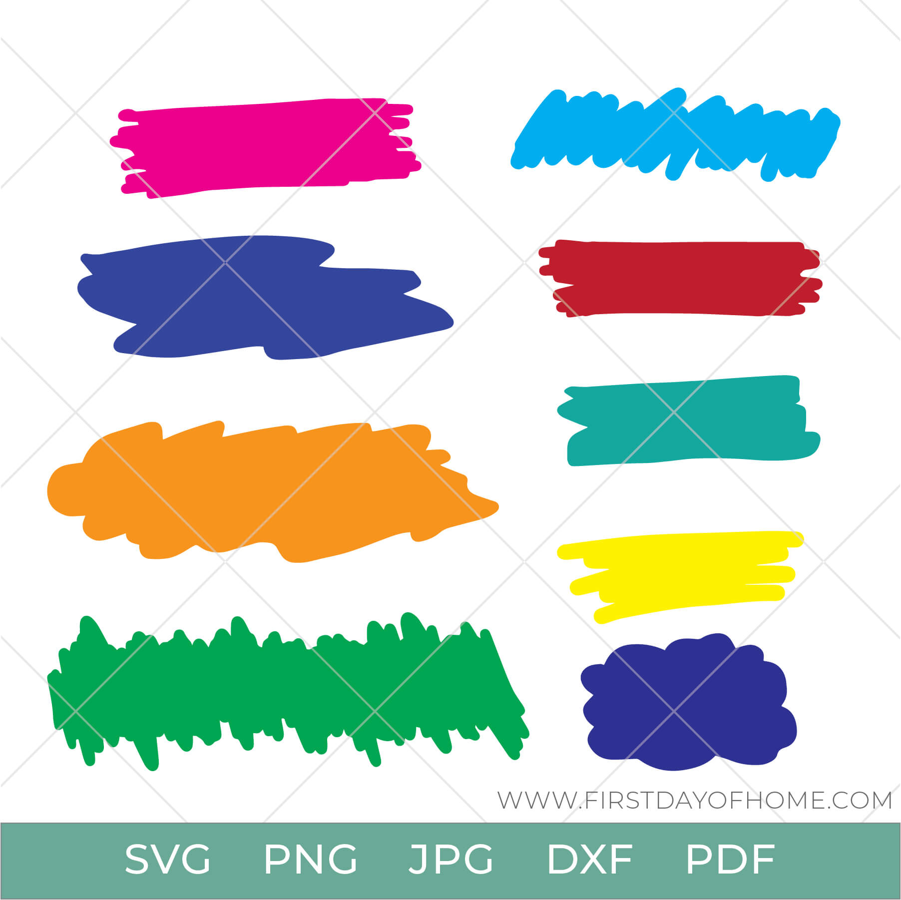 Brushstroke designs for Cricut bookmarks.