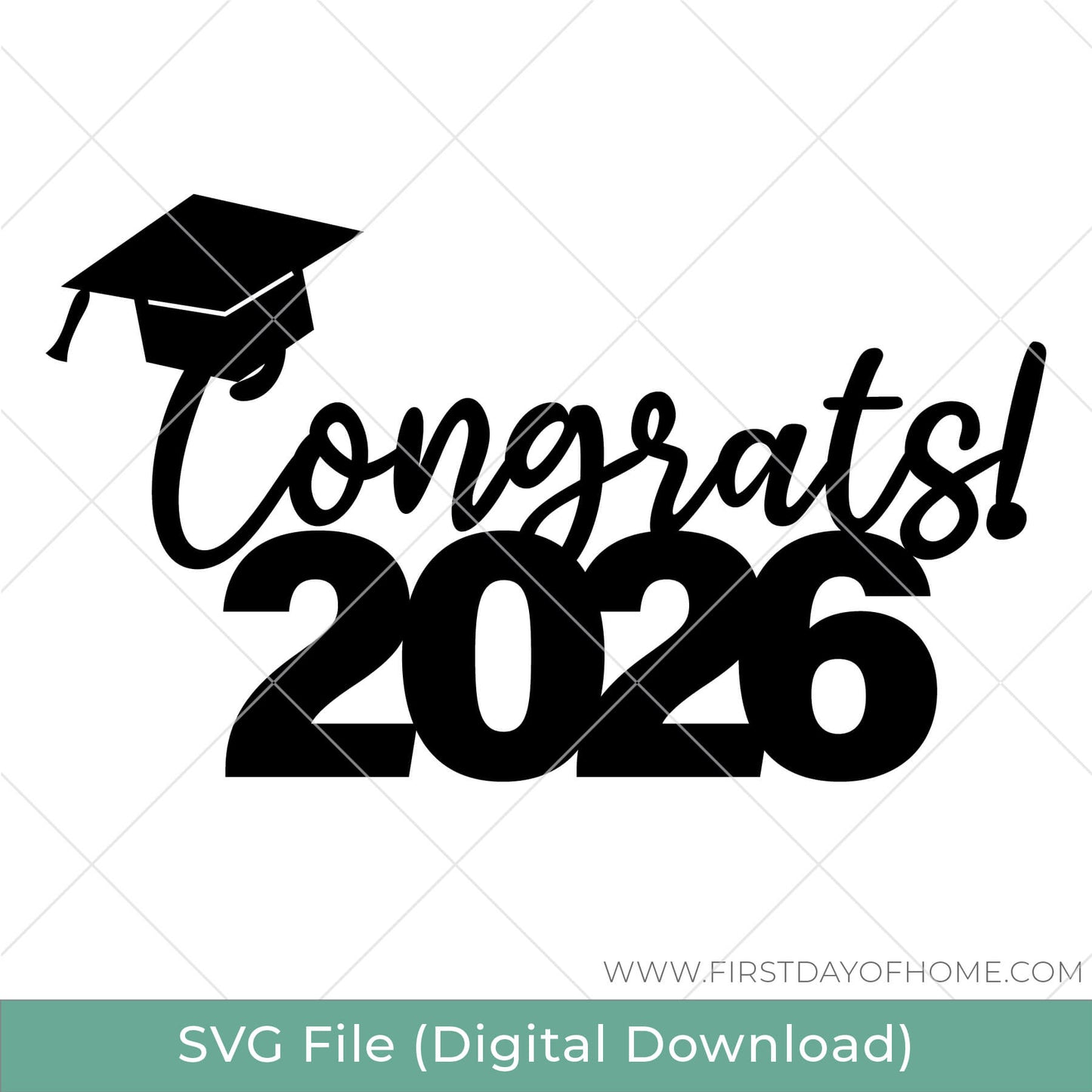 Congrats 2026 and mortar board digital artwork.