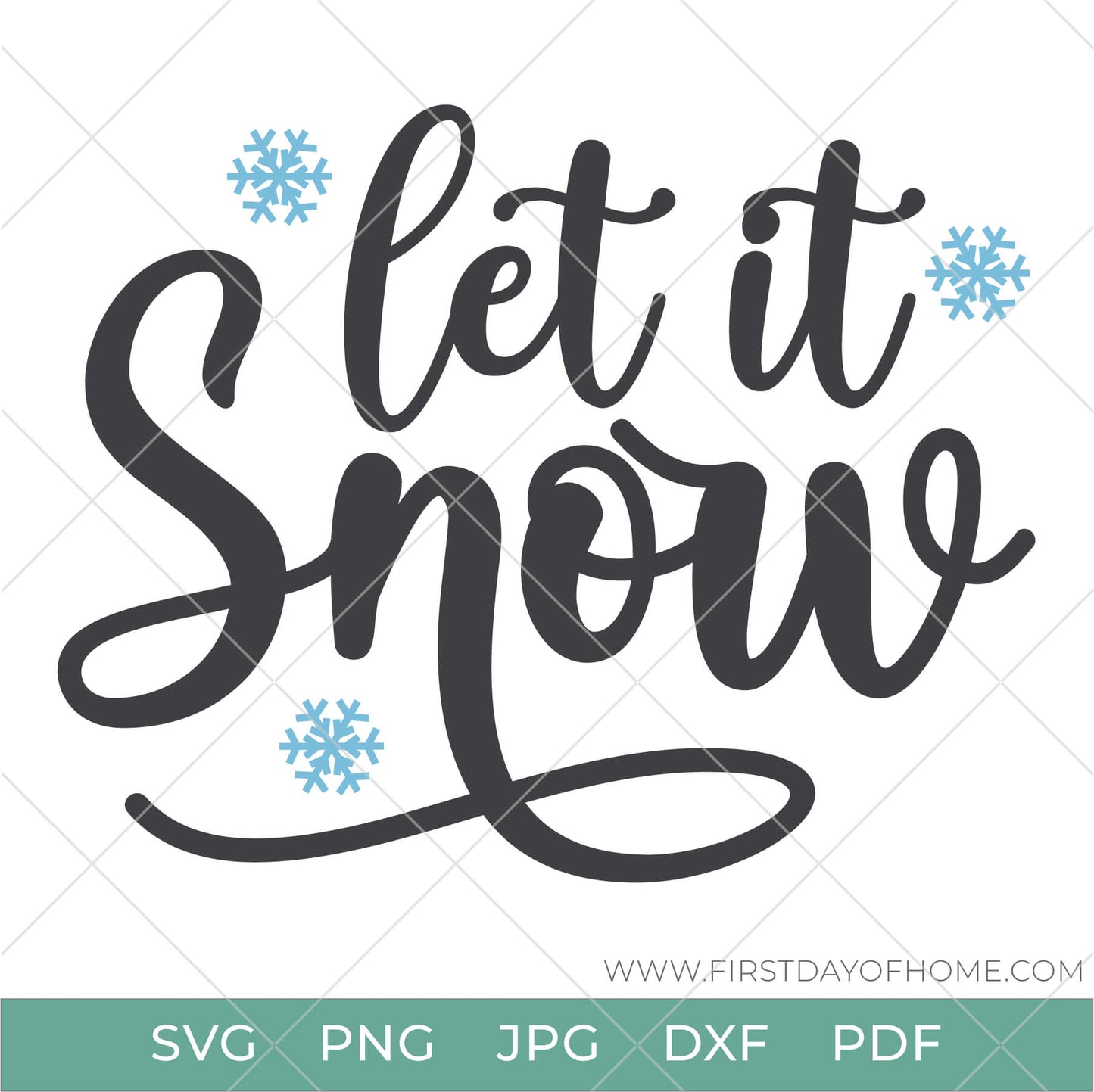 Let it Snow phrase with snowflakes